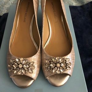Antonio Melani wedge silver shoe size 8